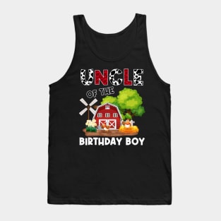 Uncle Of Birthday For Girl Cow Farm Birthday Cow Tank Top